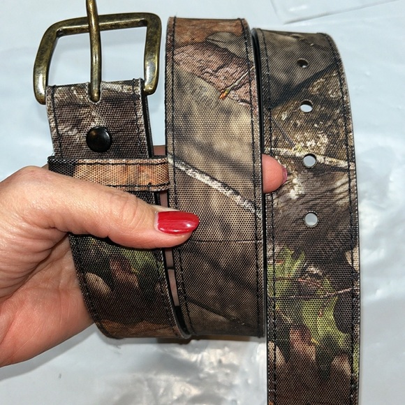 Camo leather tan brown Belt Size 38-42” removable buckle Mexico made country 40 - Picture 7 of 16
